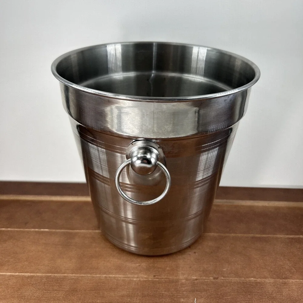 The Silk Vodka Stainless Steel Metal Ice Bucket Barware Man Cave, Made In India